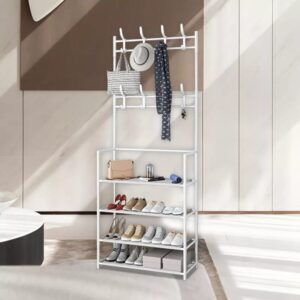 ORGANIZADOR PERCHERO ZAPATERO METALICO CLOSET BLANCO