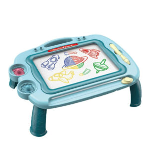 JUEGO TABLERO DE DIBUJO MAGNETICO CON SOPORTE AZUL