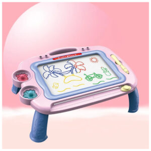 JUEGO TABLERO DE DIBUJO MAGNETICO CON SOPORTE ROSA