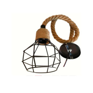 LAMPARA COLGANTE ESTILO INDUSTRIAL CON CAÑAMO DE 80CM