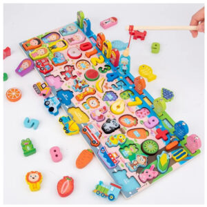 JUEGO TABLERO DIDACTICO PESCA MAGNETICA MONTESSORI
