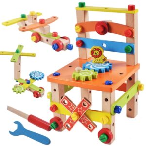 SILLA MONTESSORI DE MADERA CON TUERCAS
