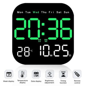 RELOJ DIGITAL DE PARED CON CONTROL REMOTO