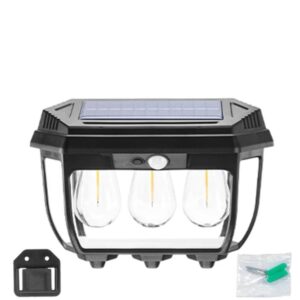 FAROL SOLAR DECORATIVO LUZ CALIDA TRIPLE