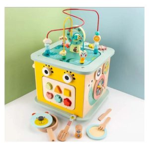 JUEGO CUBO DIDACTICO DE MADERA SENSORIAL MONTESSORI